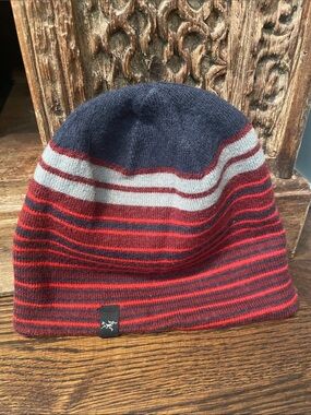 Arc'teryx Navy, Red & Gray Striped Beanie